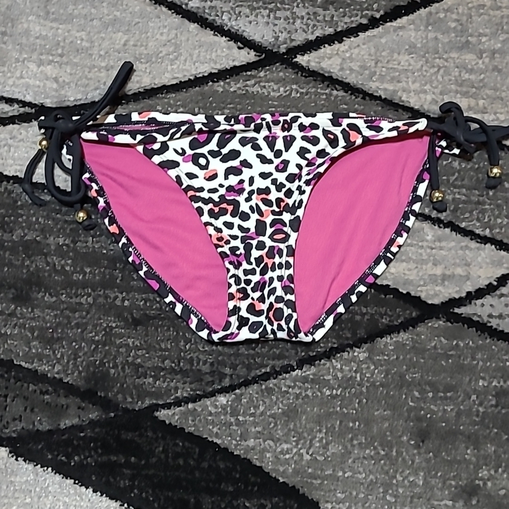 Xhilaration Leopard Print String Bikini Swim Bottom